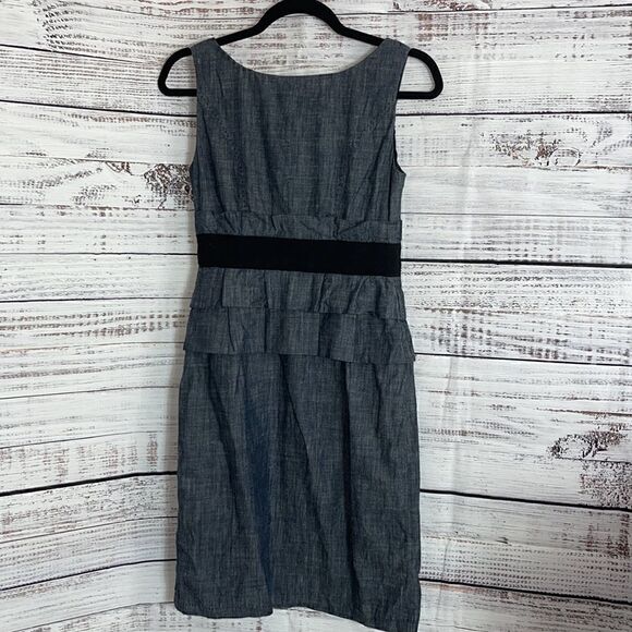 Phoebe couture Dress Womens size 2 sheath mini cotton Y2K Dark denim front Zip - Picture 4 of 9